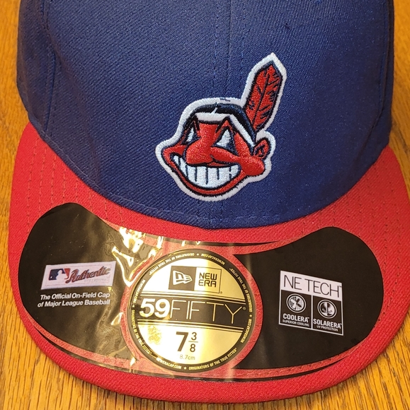 Cleveland Indians MLB fitted hat size 7 3/8th (58.7 cm) Vintage ball cap NWT - Picture 3 of 13